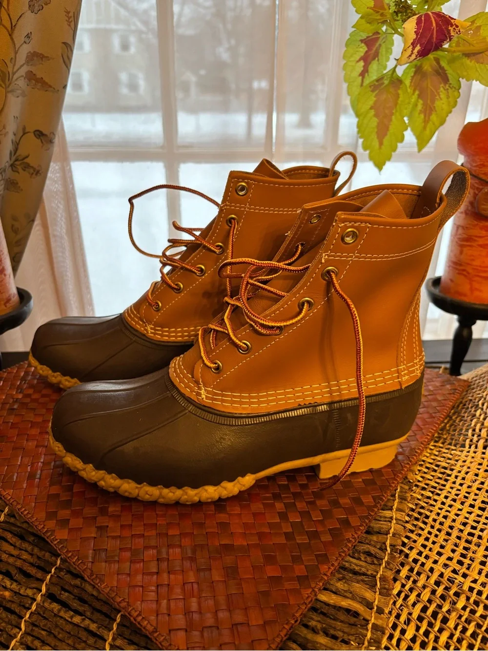LL Bean brown/dark brown 8” boots